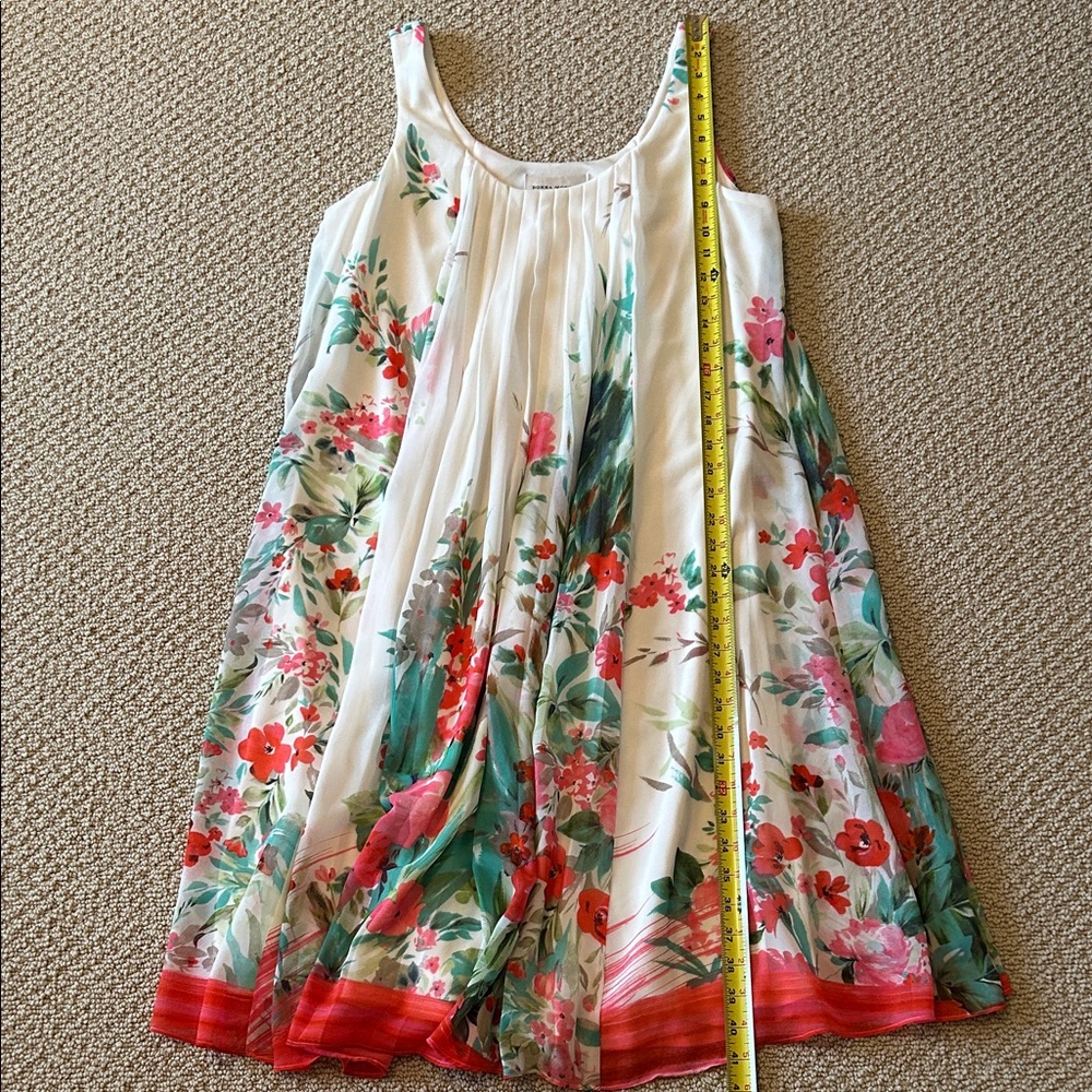 Donna Morgan Cream Floral Dress with Red and Green